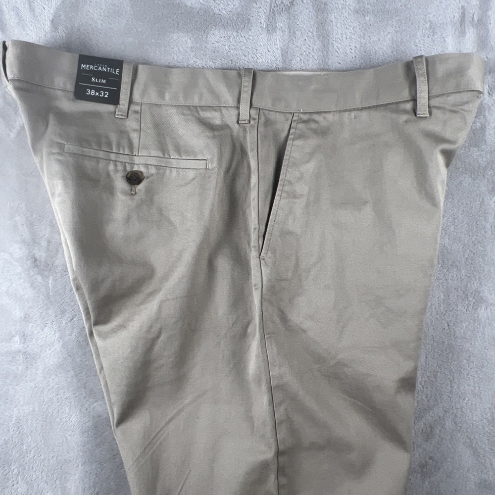 J Crew Mercantile Flex Mens‎ 38x32 Beige Athletic Fit Chino Pants Khakis Slacks